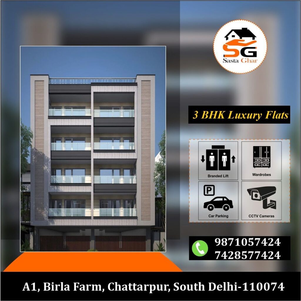3 BHK Flats in chattarpur with bank loan Image