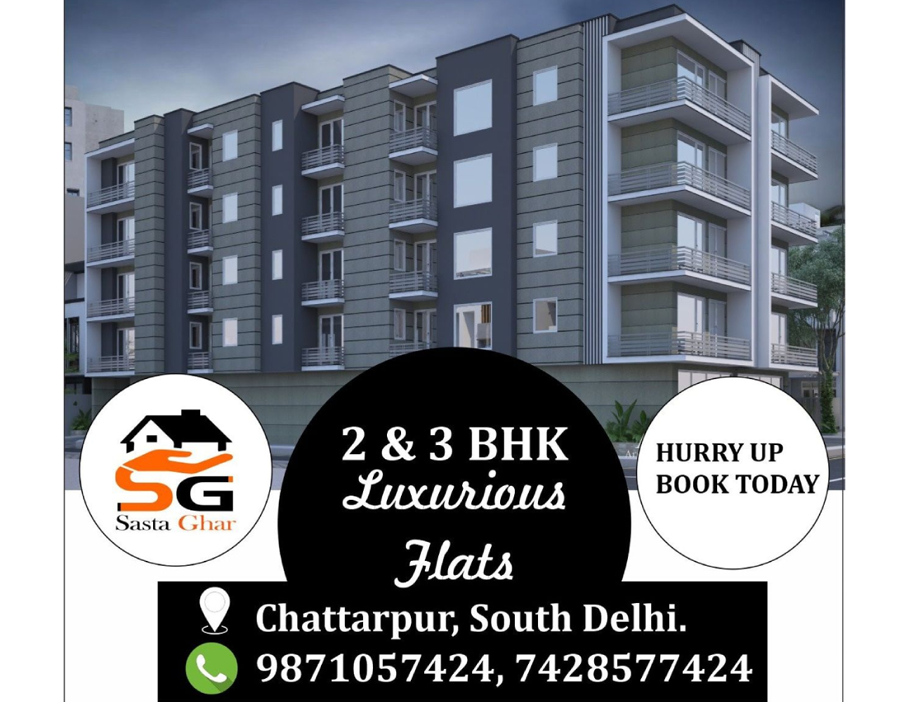 2 BHK Flat in Chattarpur Image