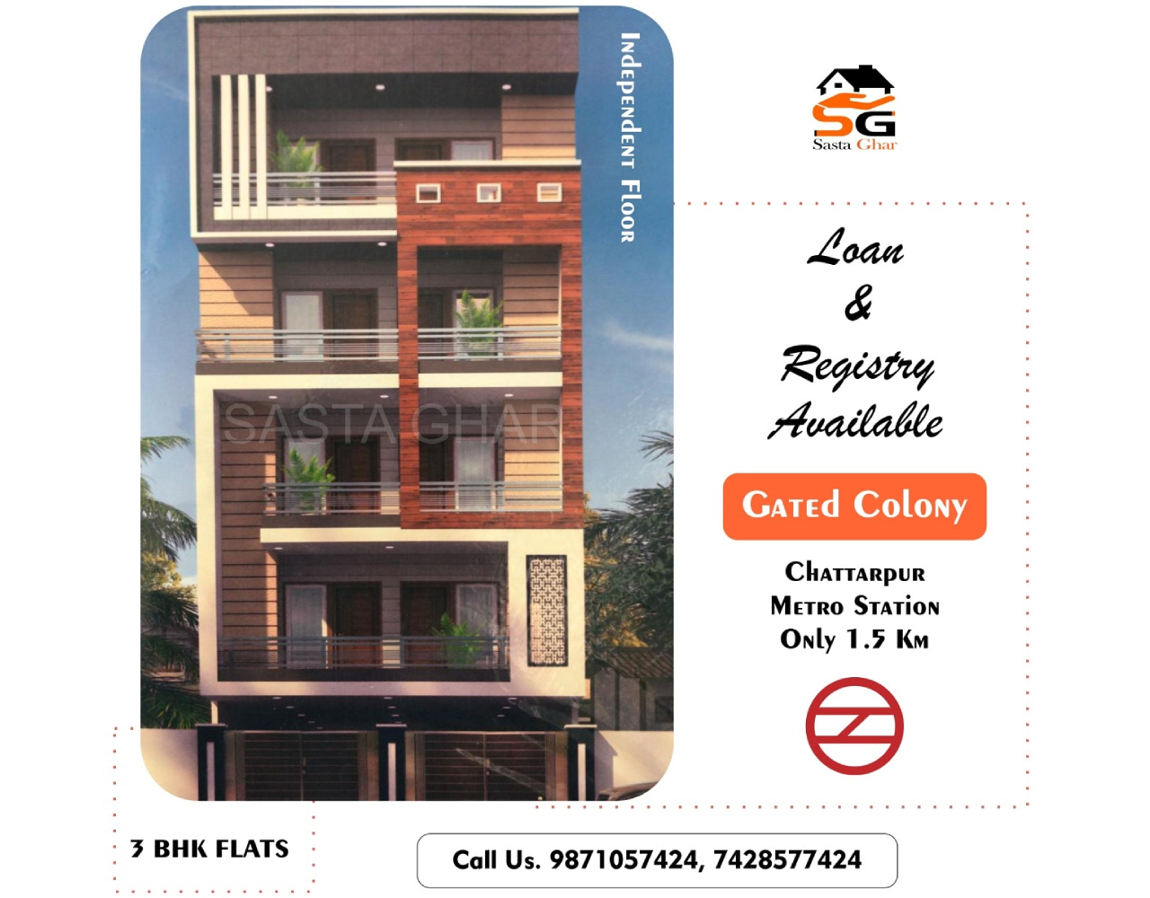 3 BHK Flat Chattarpur Image
