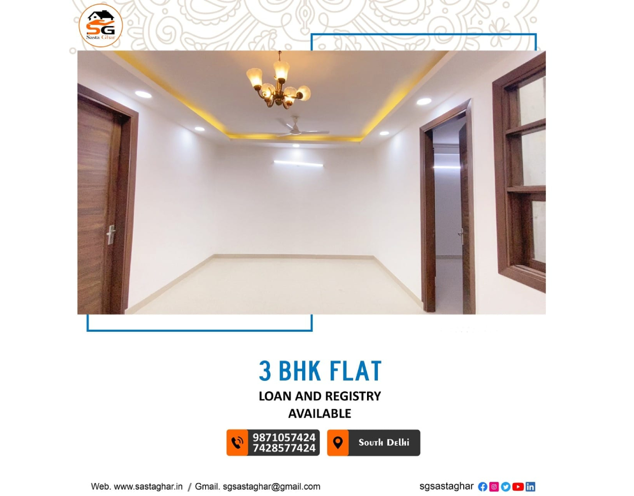 2, 3 BHK Flats Chattarpur South Delhi