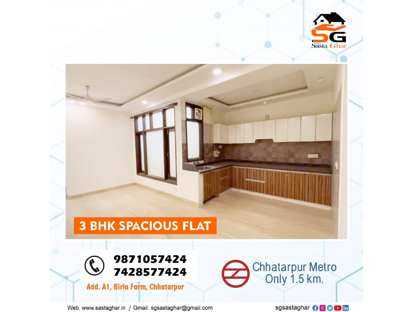 2 BHK flats In Birla farm South Delhi