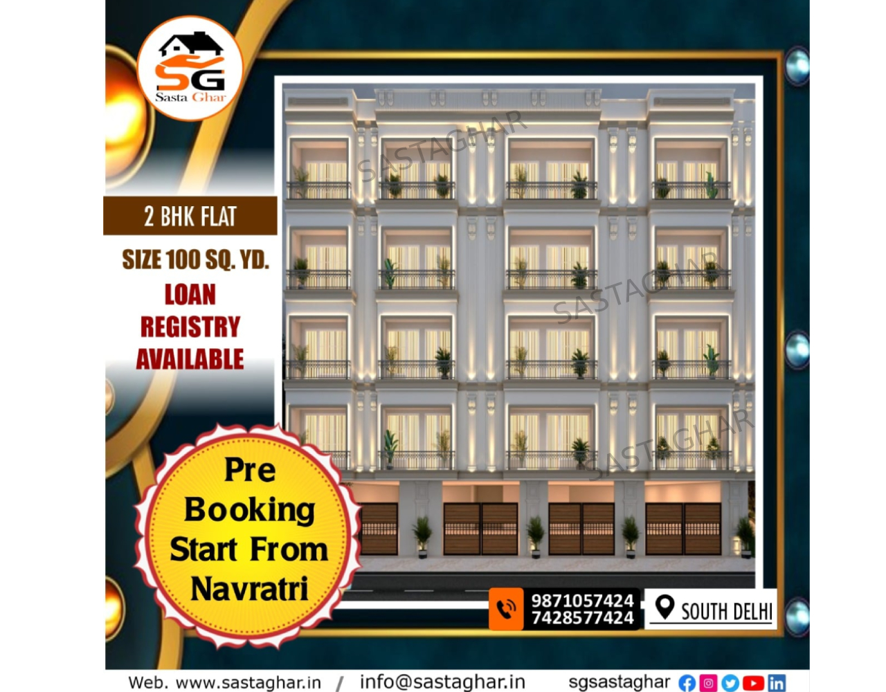 2 BHK Spacious Flats In South Delhi