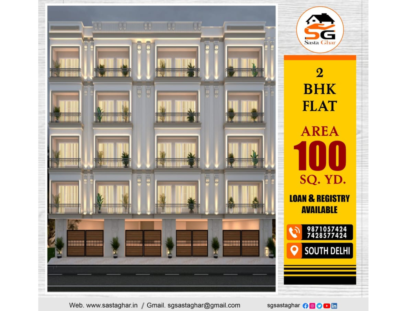 2 BHK Registry Flats in Mandi Chattarpur