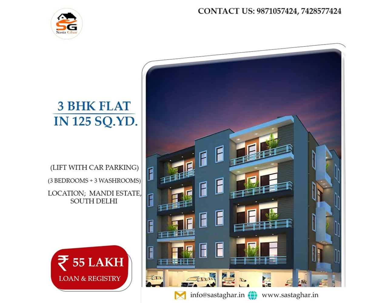 3 BHK For Sale In South Delhi 2 & 3 BHK Flats With Loan
