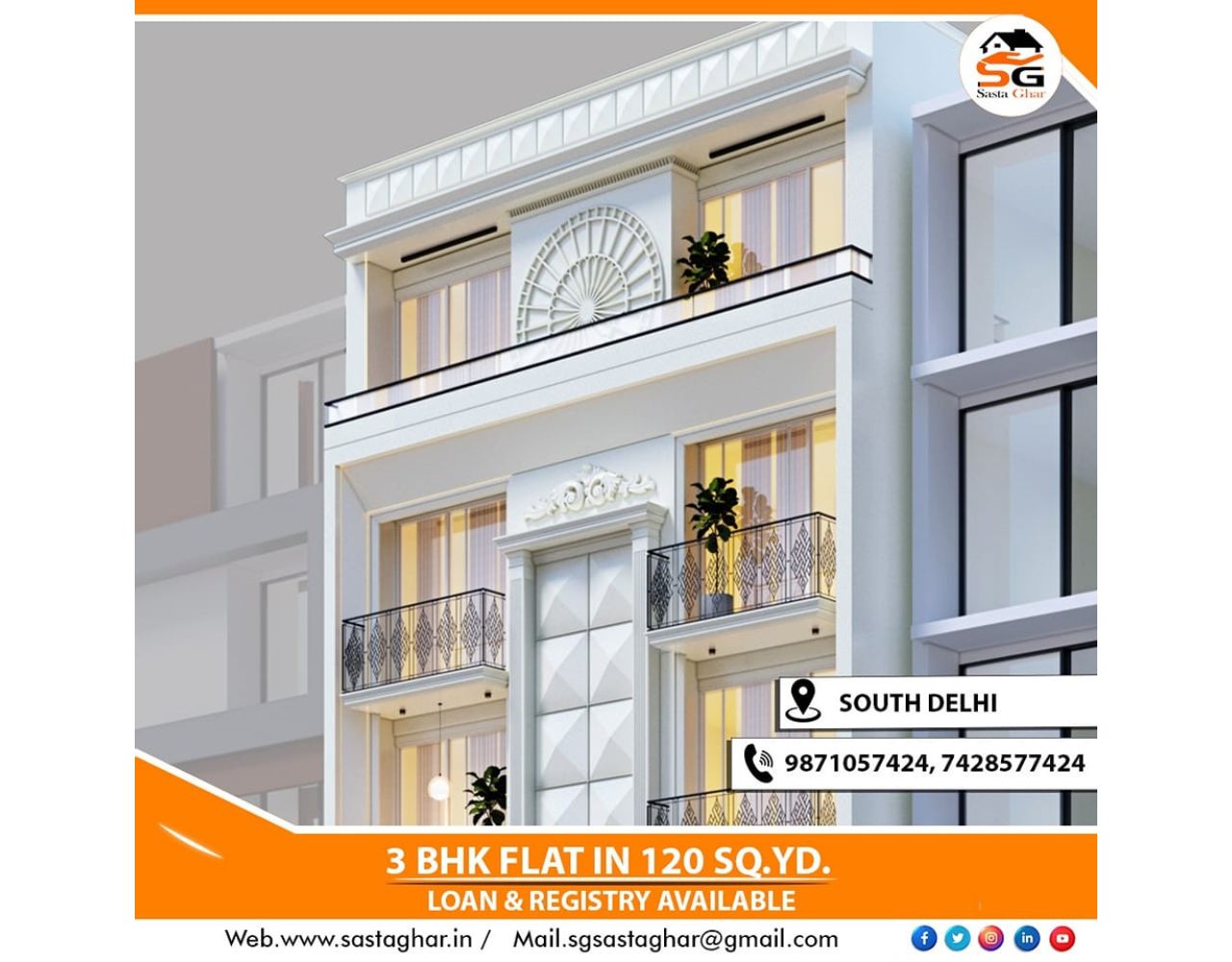 3 BHK IN Chhatarpur encalve