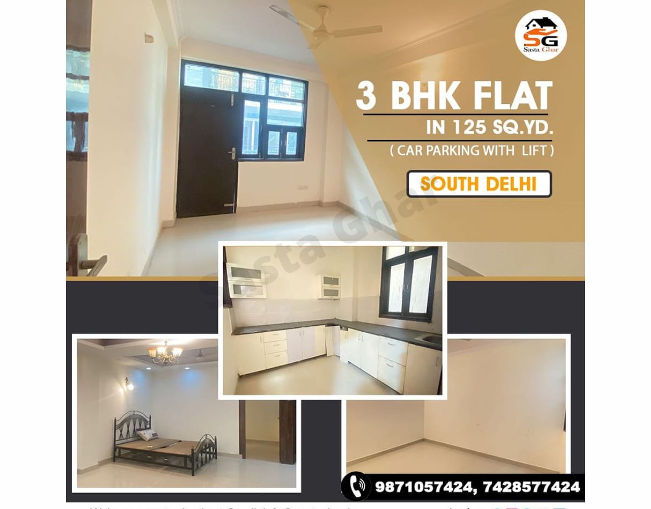 छत्तरपुर में 3 BHK फ्लैट्स