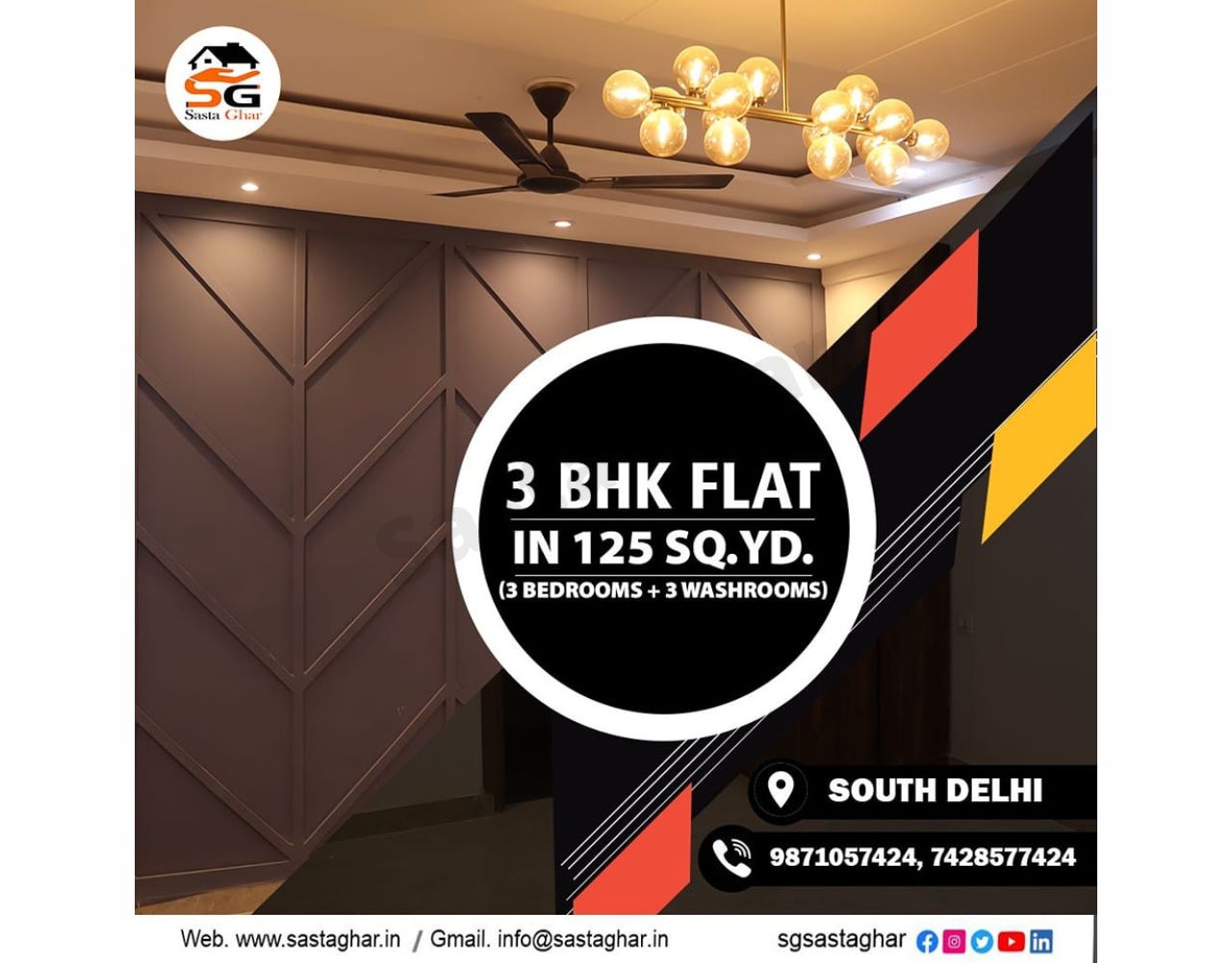 3BHK in chhatttarpur with loan