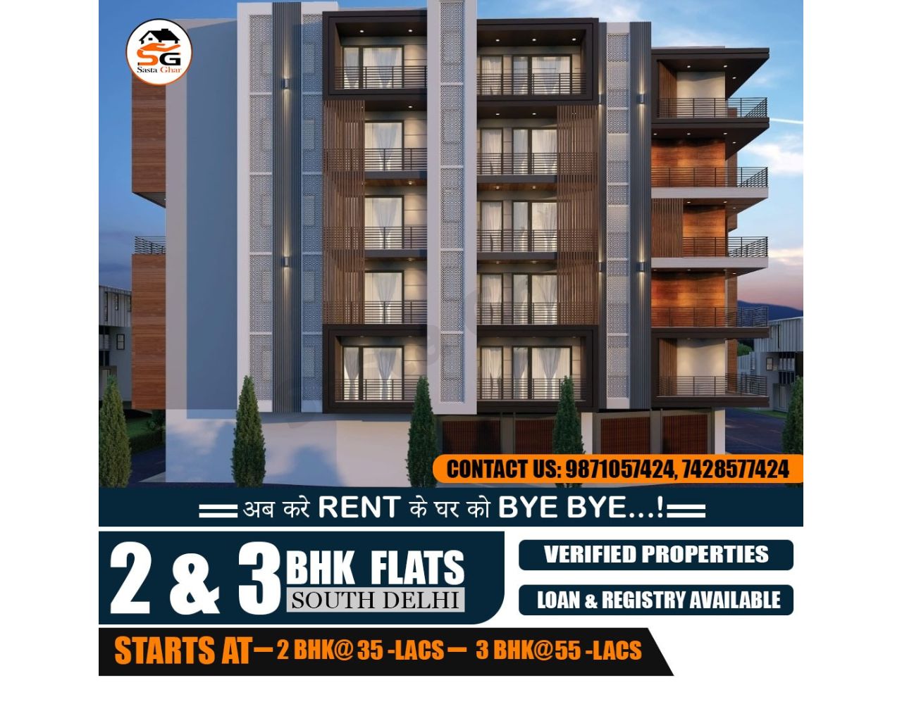 2BHK 3BHK & 4BHK In Chattarpur