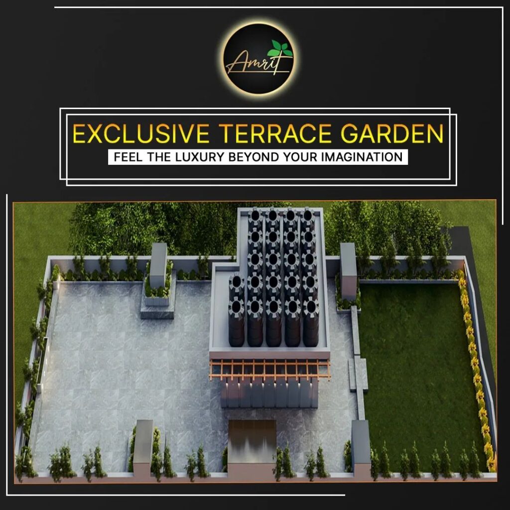 terrace garden: Luxurious 3BHK Flat In Amrit