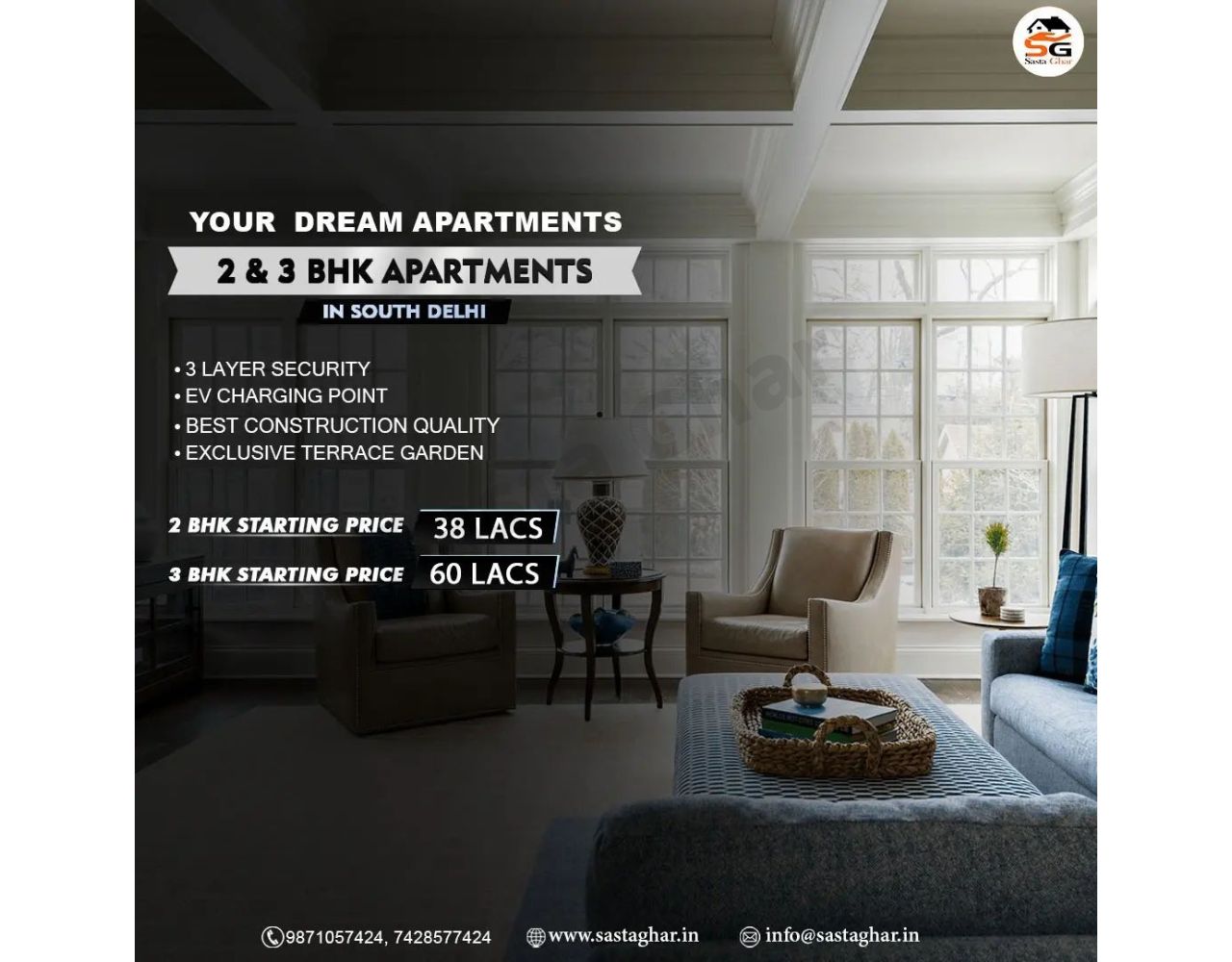 EMI Flats In Chattarpur South Delhi