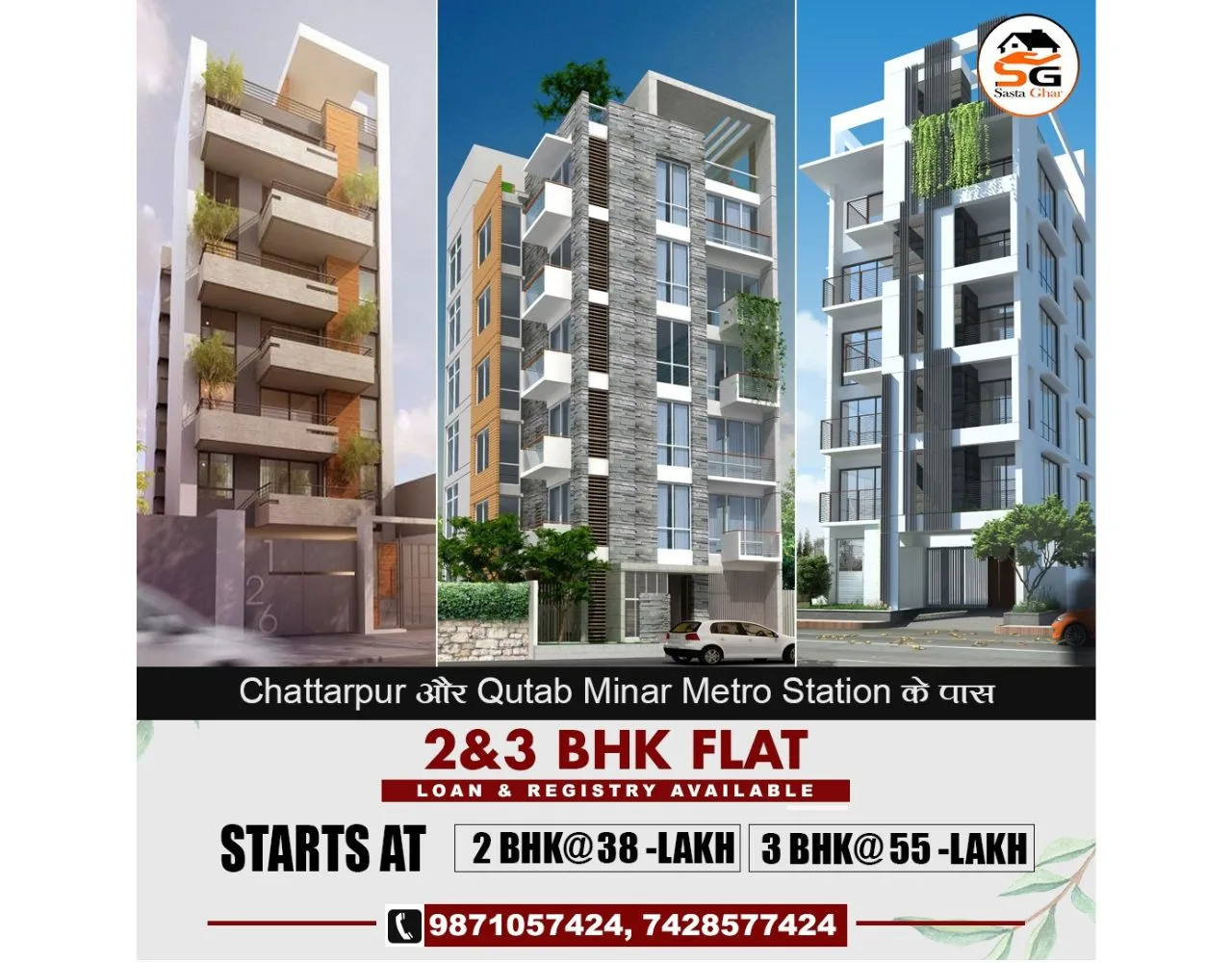 Chattarpur Property Prices 2 & 3 BHK