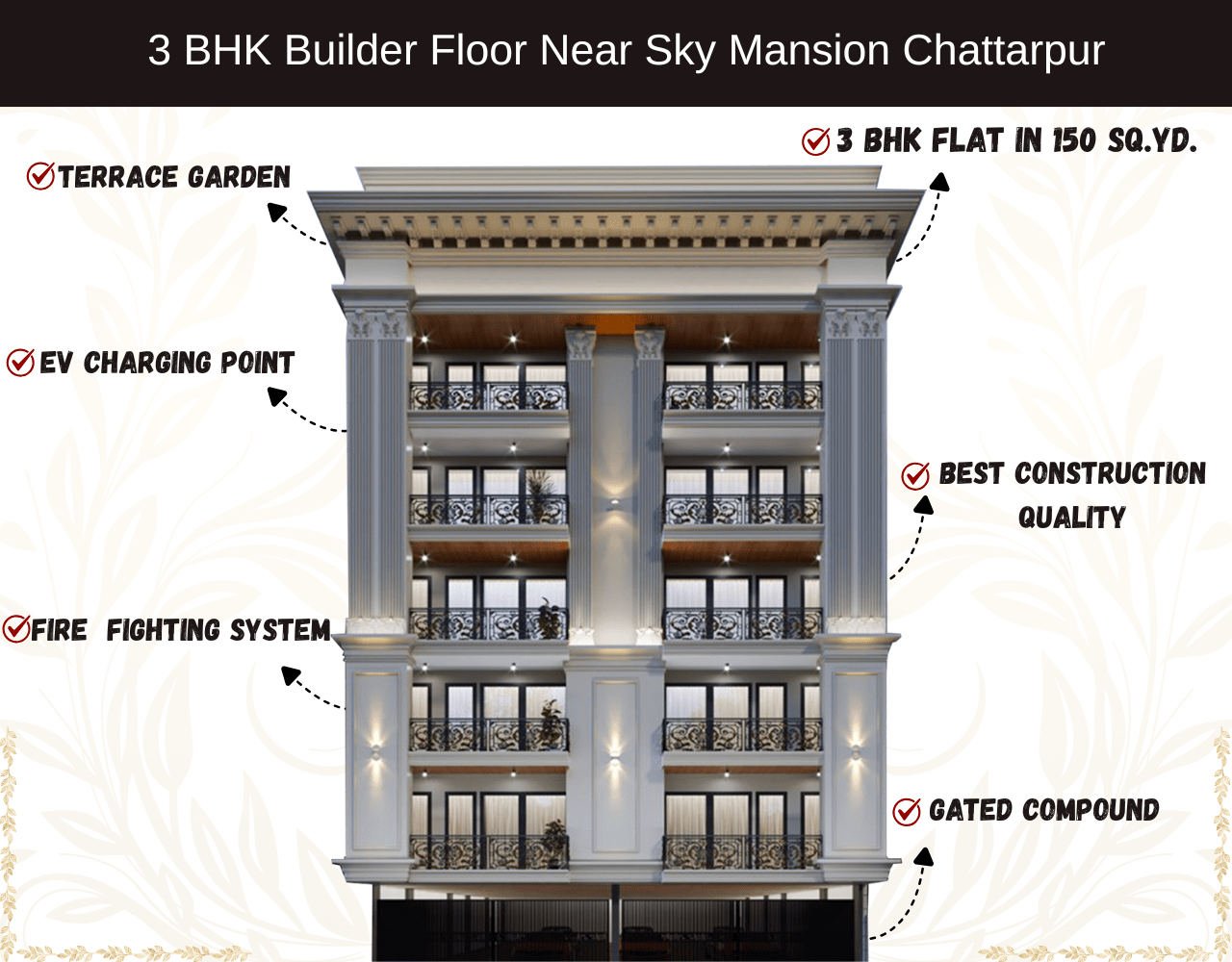 3 BHK Builder Floor Near Sky Mansion Chattarpur