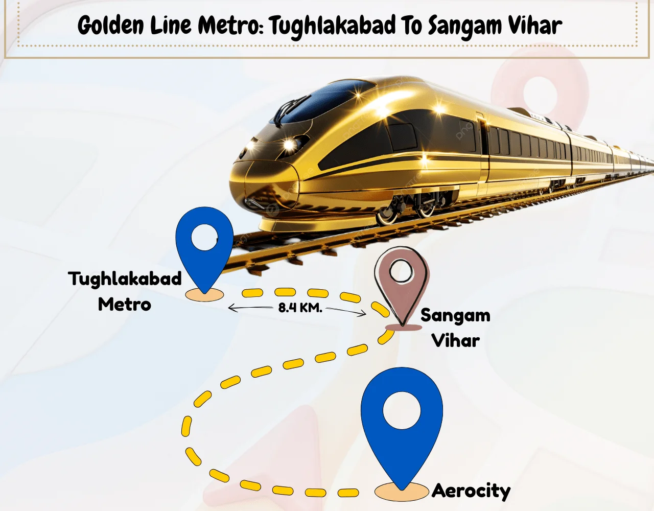 Golden Line Metro Tuglakabad To Sangam Vihar